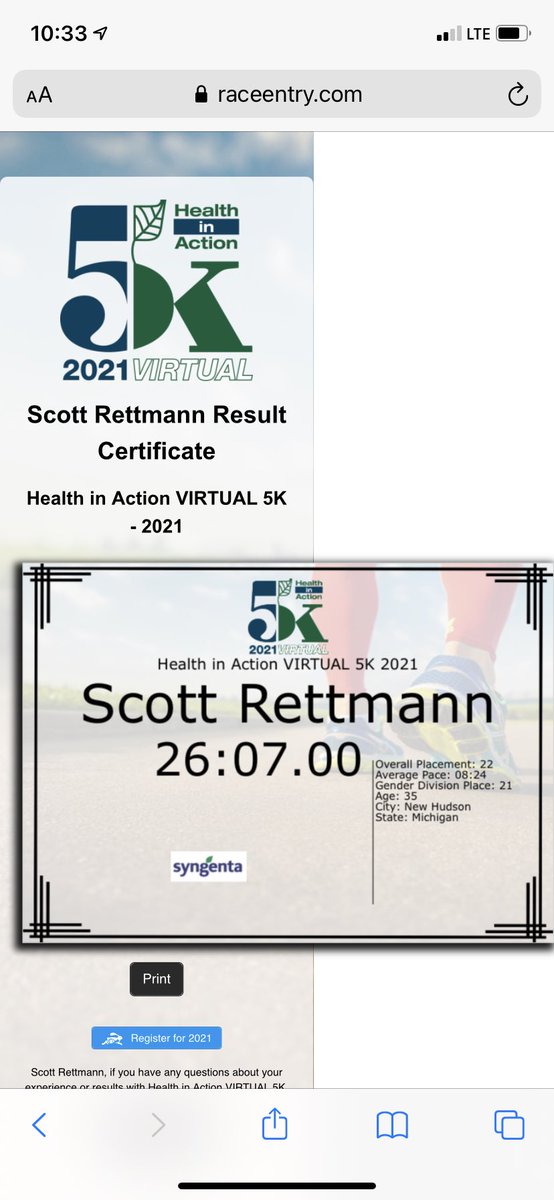 SRettmann25's tweet photo. Just finished the @GCSAA virtual 5K this morning! #healthinaction5K Iโm out of shape compared to other years and it was a hard run to finish but happy to get back into it. No time like the present to get healthy! @MiGCSA @GCSAA_GL @SteveHammon @edavey29 @JaredEMilner https://t.co/WlJ4dYN9au