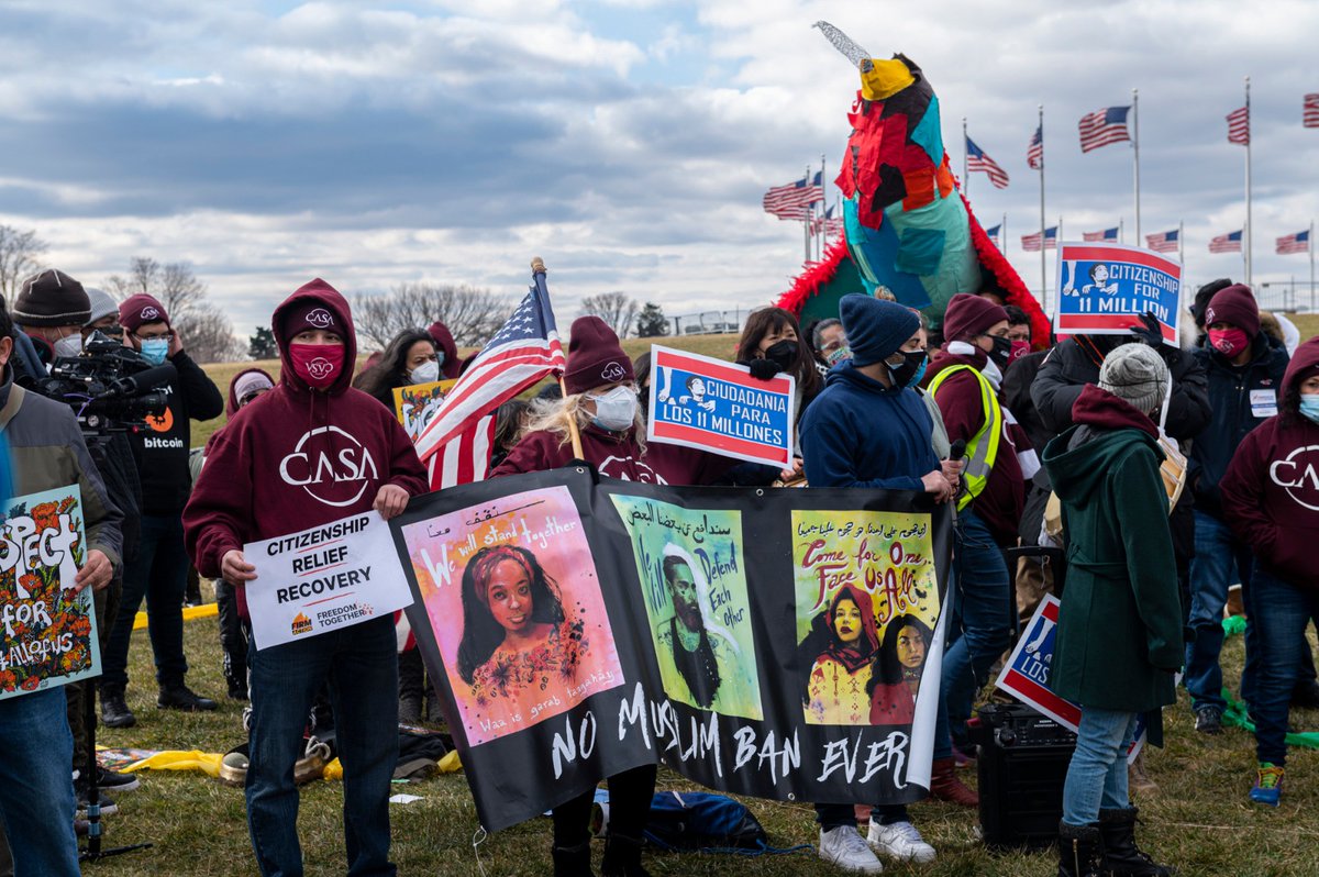 PlusPeaceCo's tweet photo. #NoMuslimBan ever again
We remember the 4th anniversary of the US Muslim #TravelBan. We speak out, w/ immigrant justice folks, to end immigrant prisons.
#AllOfUs deserve dignity, respect, safety & justice.
#BuildingPeace #PeopleBuildPeace https://t.co/XqGeNcXsHx