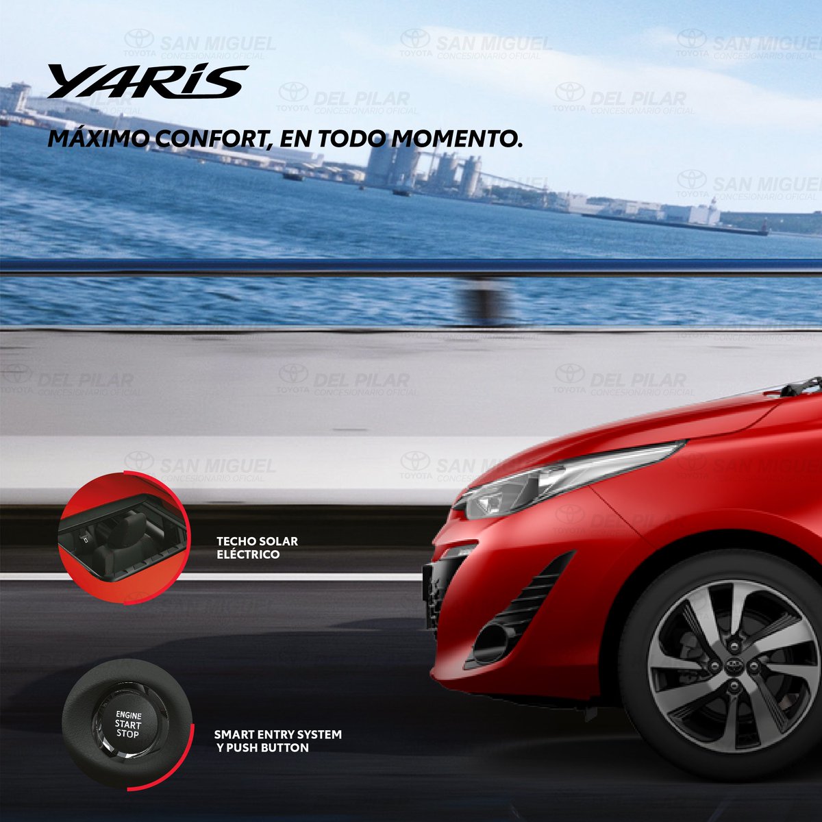 toyotadelpilar's tweet image. 👉🏼Con un diseño avanzado, el #ToyotaYaris cuenta con un sistema de arranque #pushbuttonstart, un techo solar eléctrico y un motor 1.5lts de 16 válvulas con tecnología Dual VVTT-i. ✔️

¿Que estás esperando para crear tus momentos con el #ToyotsYaris? 💯