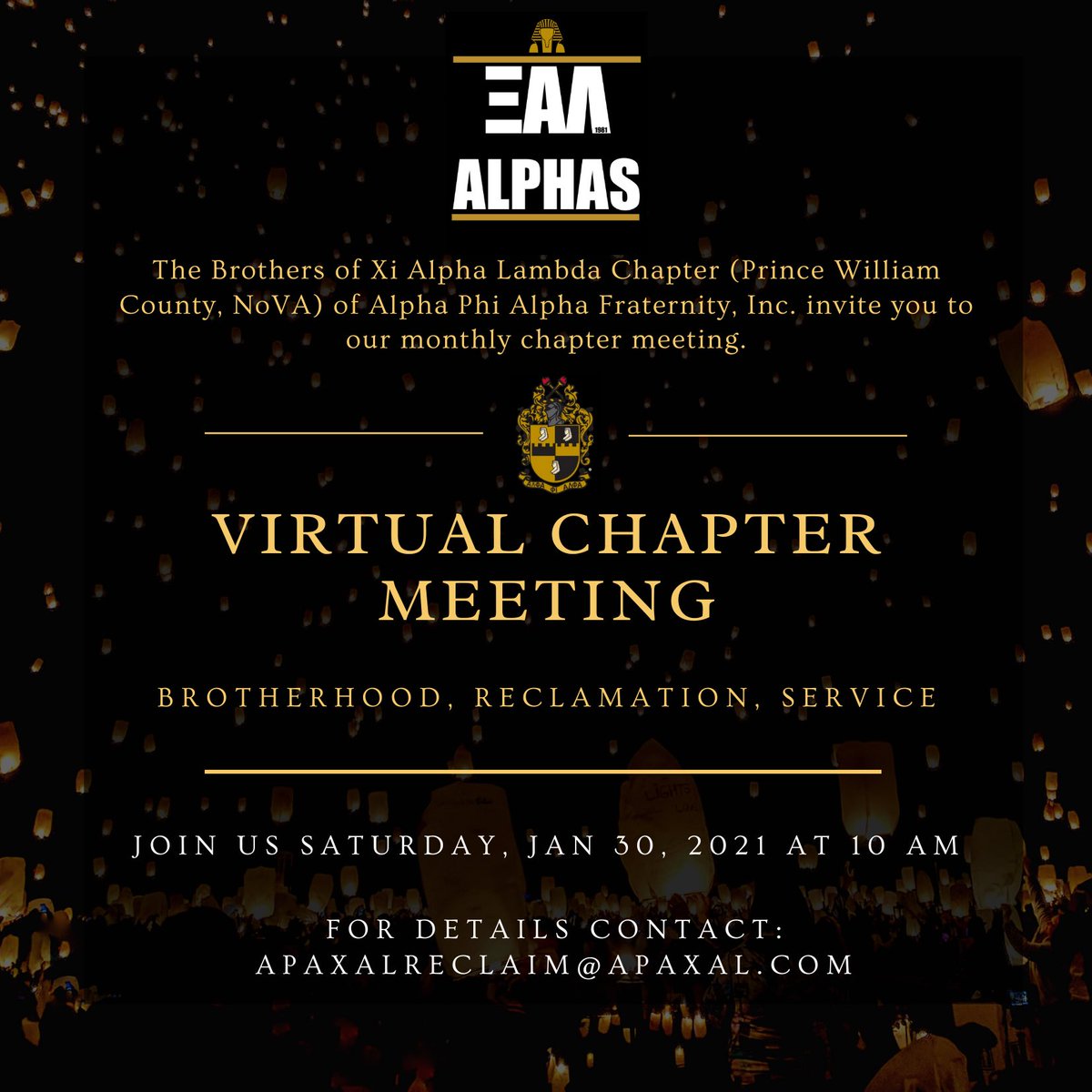 Reminder Brothers... First Virtual Chapter Meeting of the year will take place tomorrow.  Please share within your networks. 06!! 🤙🏾