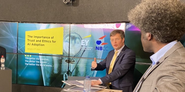 “Only with high trust levels, can we unlock a whole new potential for #AI”, said <a href="/jpbalkenende/">Jan Peter Balkenende</a>, former Prime Minister of The Netherlands and Senior Advisor to <a href="/EYnews/">EY</a>. Thank you for your great contribution: <a href="/jochemdg/">Jochem de Groot</a>, <a href="/simonvanulden/">Simon van Ulden</a>, <a href="/laraneervoort/">Lara Neervoort</a> &amp; @sdenblanken