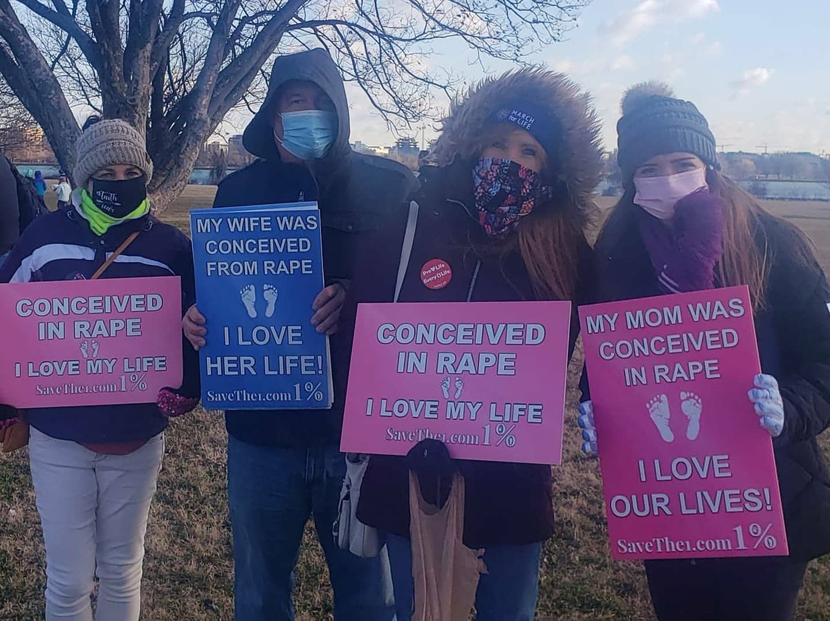 Save The 1 at Students for Life of America Life Chain event at Gravelly Point in Arlington,  Virginia  - I'm with my 17 yr old daughter Carina, and Christy Larson with her husband Tom.  #ConceivedInRape #PunishRapistsNotBabies #ProLife #NoExceptions