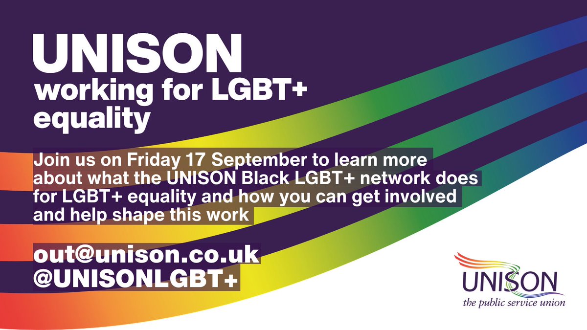 UNISONLGBTplus's tweet photo. As well as LGBT+ History month, this is also race equality week. Make sure you have saved the date for @unisontheunion 's Black LGBT+ members network meeting. https://t.co/pmtS57anuH
