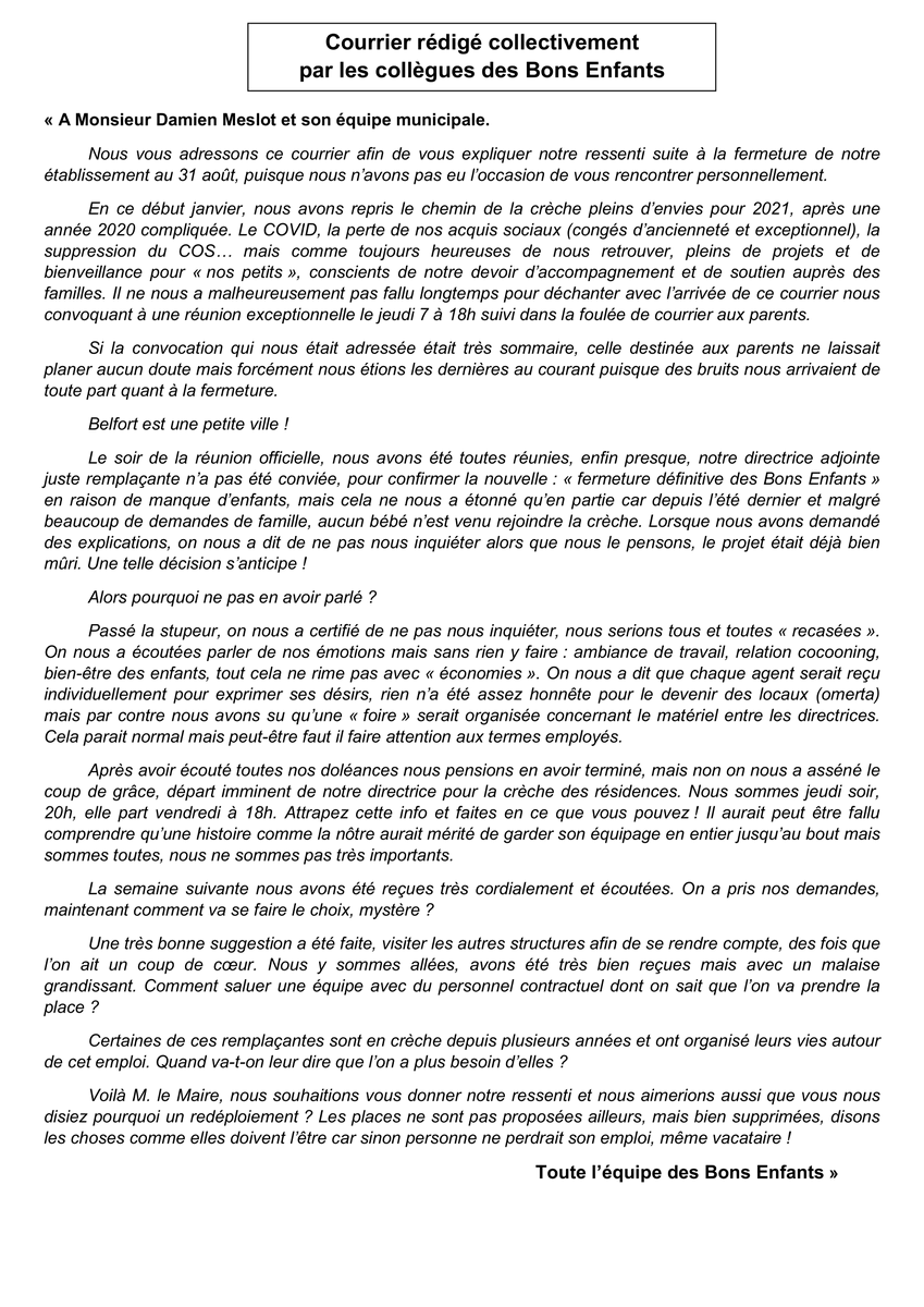 CGTcaGB's tweet photo. À  #Belfort la fermeture d'une crèche est révélateur de la politique de casse du service public et du déni des besoins humains, éducation, soins, bienveillance.
Notre tract pour la mobilisation interprofessionnelle du 4 février.
RDV le 4/02 à 10h Maison du Peuple
#Grève4février https://t.co/EvTG59WzOQ
