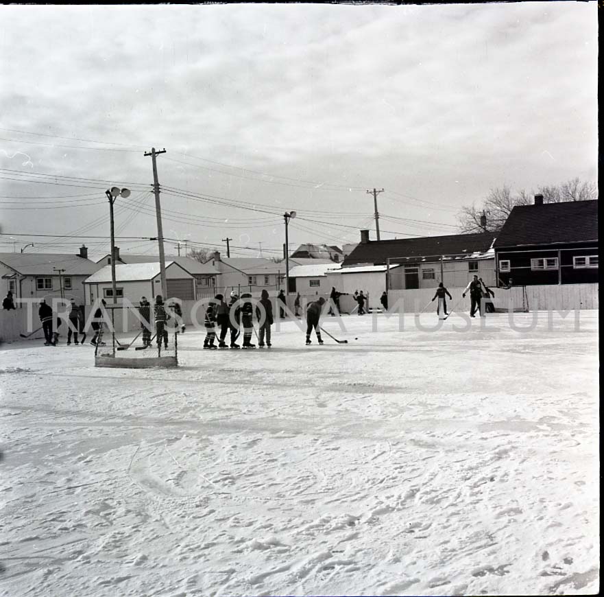 A group of hockey players at the Maple Leaf Community Club, ca. January 1965. #TMArchives