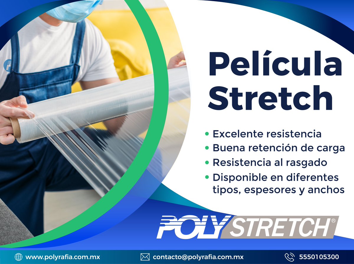 PolyRafiaMX's tweet photo. Polystretch® es la marca registrada de Polyrafia® para la película stretch utilizada en el embalaje. Su excelente retención de carga y resistencia a la punción, la hace un aliado estratégico en la reducción de los costos unitarios de empaque. #Polystretch #empaque #embalaje https://t.co/0GlrDeIHnr
