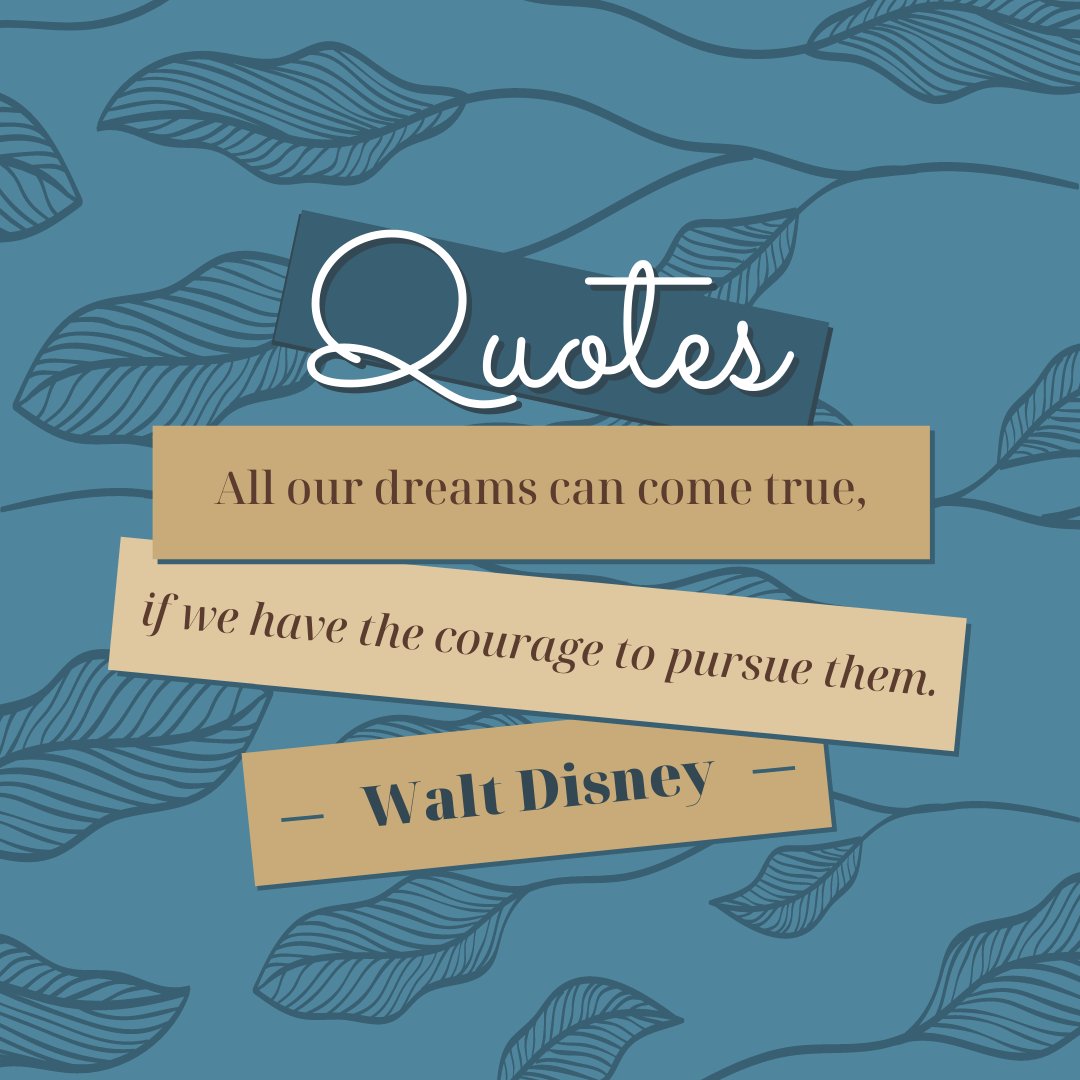 Two21Armstrong's tweet image. Can't go wrong with a little Walt Disney quote for the day. 
"All our dreams can come true, if we have the courage to pursue them." - Walt Disney
What are your dreams and goals for 2021?

#two21armstrong #rampartnersllc #quoteoftheday #studenthousing #waltdisney