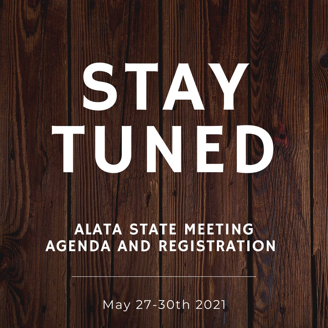 ALATA_Inc's tweet image. Keep an eye on us! Will be posting more about the agenda and registration in the next couple of months! #ALATA #StateMeeting #GulfShores #TheLodge