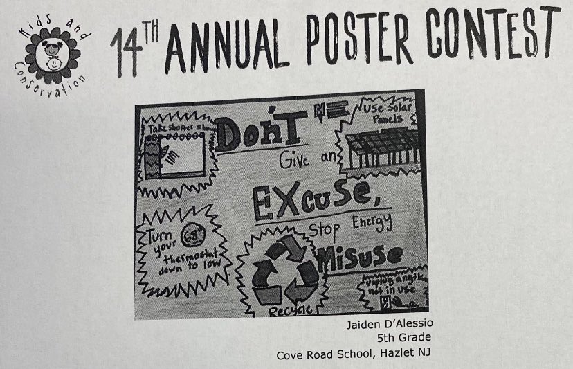 Cove Road School (@crsmustangs) on Twitter photo Congratulations to 5th grade student Jaiden D’Alesso on winning the 14th Annual NJNG Conserve to Preserve Poster Contest. #crsmustangs #BeTheGood #HazletProud <a href="/DrRidleyHazlet/">Scott Ridley</a> Congratulations to 5th grade student Jaiden D’Alesso on winning the 14th Annual NJNG Conserve to Preserve Poster Contest. #crsmustangs #BeTheGood #HazletProud <a href="/DrRidleyHazlet/">Scott Ridley</a>