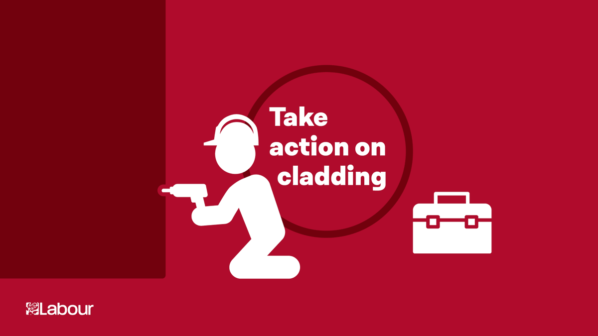 Take action on cladding.

Labour party logo.