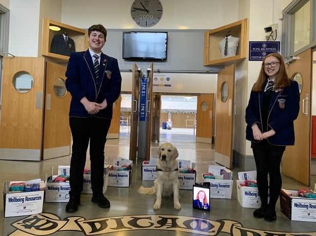 Bellbaxter_HS's tweet photo. Wellbeing Boxes
Our Wellbeing Captains (Jack , Orla and Kirsty) wanted to ensure that young people would have access to school resources such as stationery, jotters and sanitary products.  see Facebook and website for details.
https://t.co/9OWRYTmwur https://t.co/OgVTFRr3b7