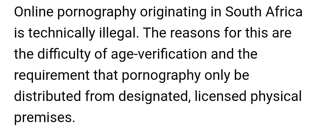 But this is where it gets interesting & tricky, particularly for adult entertainers or anyone who produces OnlyFans content. While OnlyFans is not hosted in SA, South African OnlyFans creators are both entertainers (not illegal) & producers (semi-illegal) but don't own OnlyFans.