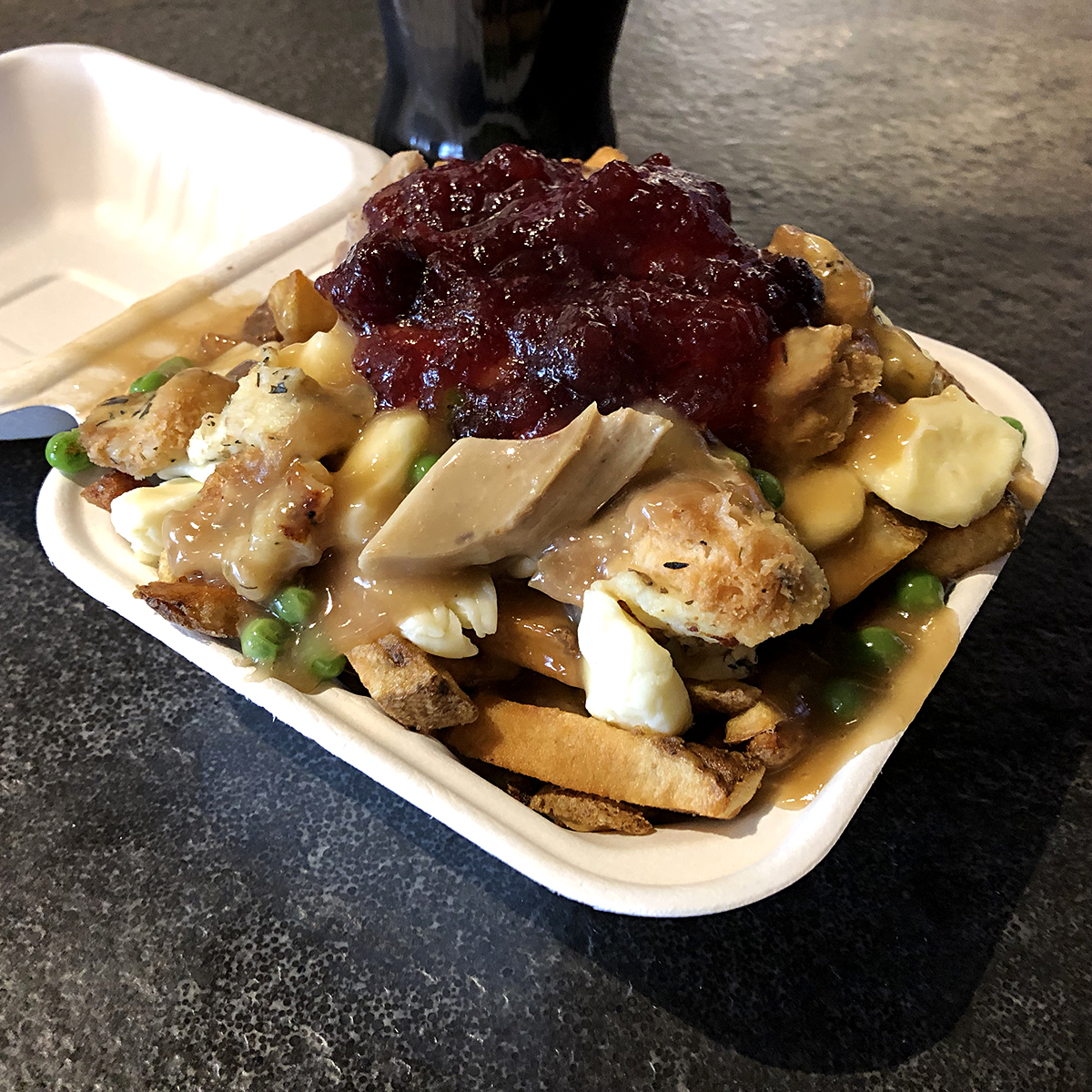 CheeseCurds's tweet photo. The count down is on! #TurkeyDinnerPoutine returns Tuesday, February 2nd. Made with in house roasted turkey & dressing, peas, fresh cut fries, #cheesecurds, covered in gravy and topped with cranberry sauce.
#turkey #poutine #madeinhouse #itsworththewait #chefinspired https://t.co/srWlqf8qOU