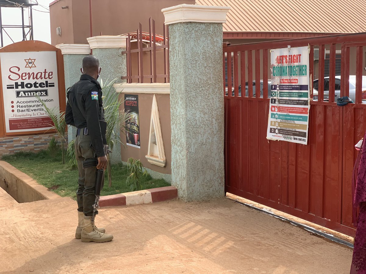 KDSG_MBIT's tweet photo. Senate Hotel Annex- Complying with protocols 

REMINDER
☑️wash/sanitize hands regularly
☑️avoid large gatherings 
☑️ practice social distancing
#forwardtogether #takeresponsibility #stopthespreadofcovid19inKaduna #MaskupKaduna #staysafesavelives https://t.co/OpZQ0YC6Nv