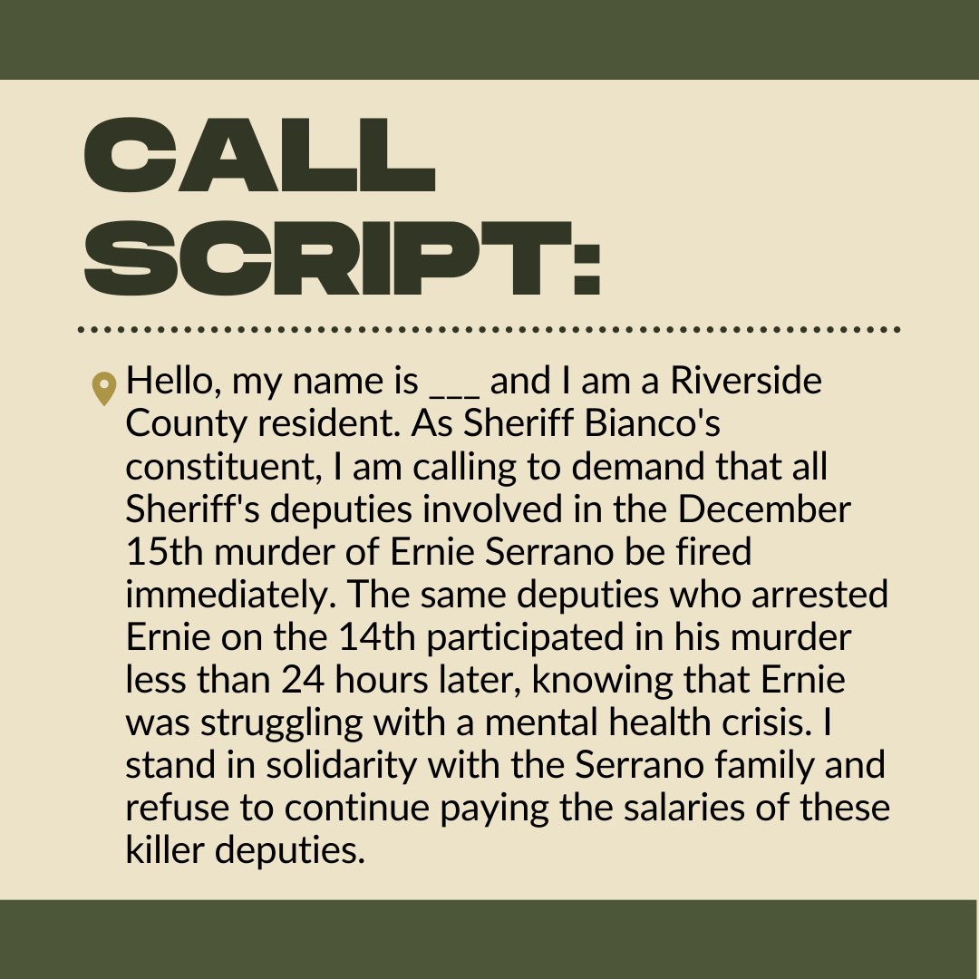 BiancoBoot's tweet photo. CALL TO ACTION TO DEMAND #Justice4ErnieSerrano #JusticeForErnie #JusticeForErnieSerrano
#BootBianco
#ReleaseRiverside
(2/2) https://t.co/vz77B8rmMM
