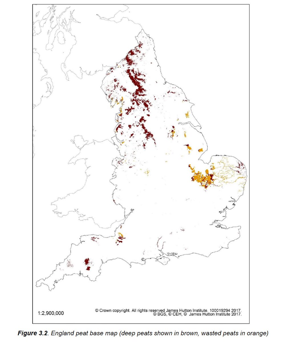 BUT WAIT! A further crucial criterion, if a grouse moor is to be caught by the Govt’s new moorland burning ban, is for it to be “on areas of deep peat (over 40cm depth)”. Yet there is no published GIS map of deep peat, or of peat depth – just some grainy static maps: (4/10)