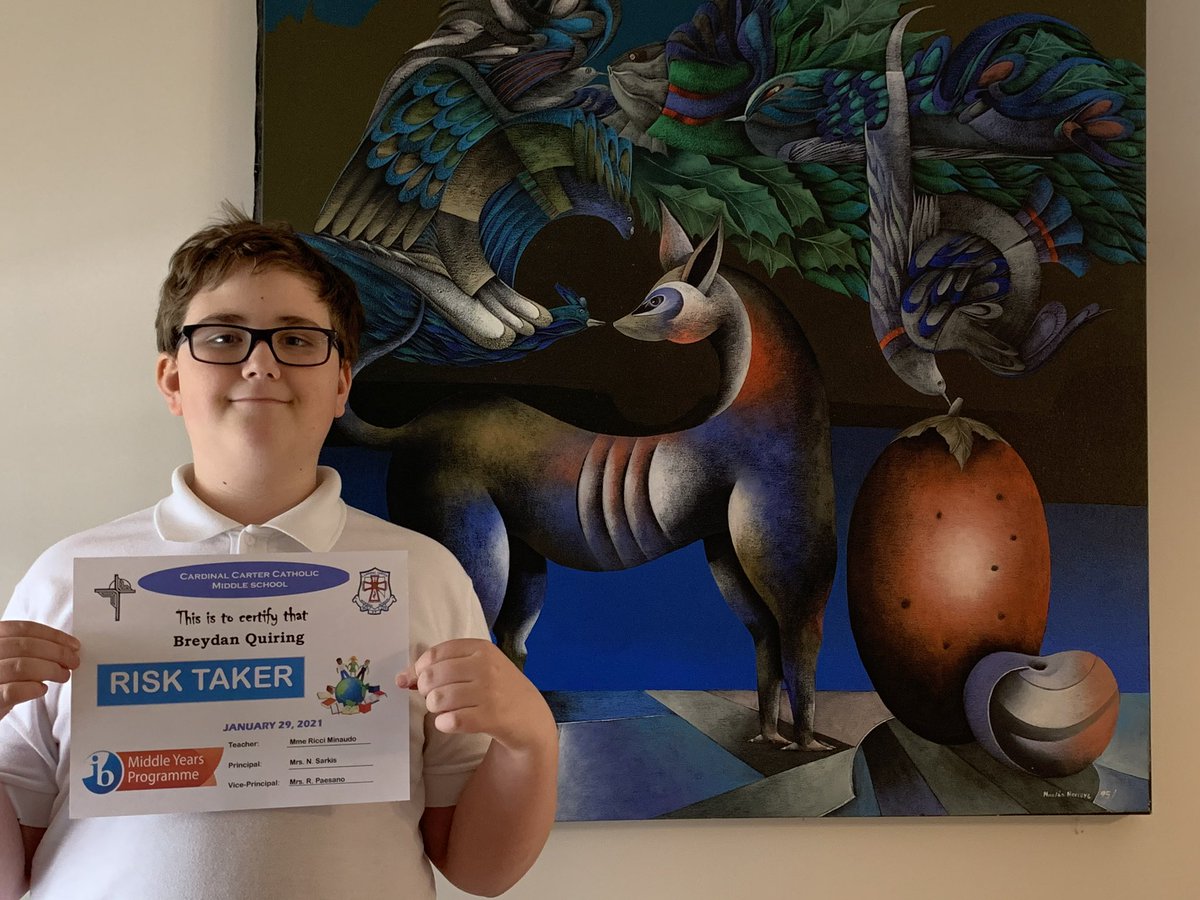 CCMS_WECDSB's tweet photo. Check out these Grade 7 Middle School students who are being recognized for having the IB Learner Profile attribute, RISK TAKER for the month of January!  Matthew Zakaria in 7C, Nathan Cinicolo in 7S, Breydan Quiring 7RM and Devan DosSantos in 7/8K. 🐾💙 https://t.co/bHnARaishW