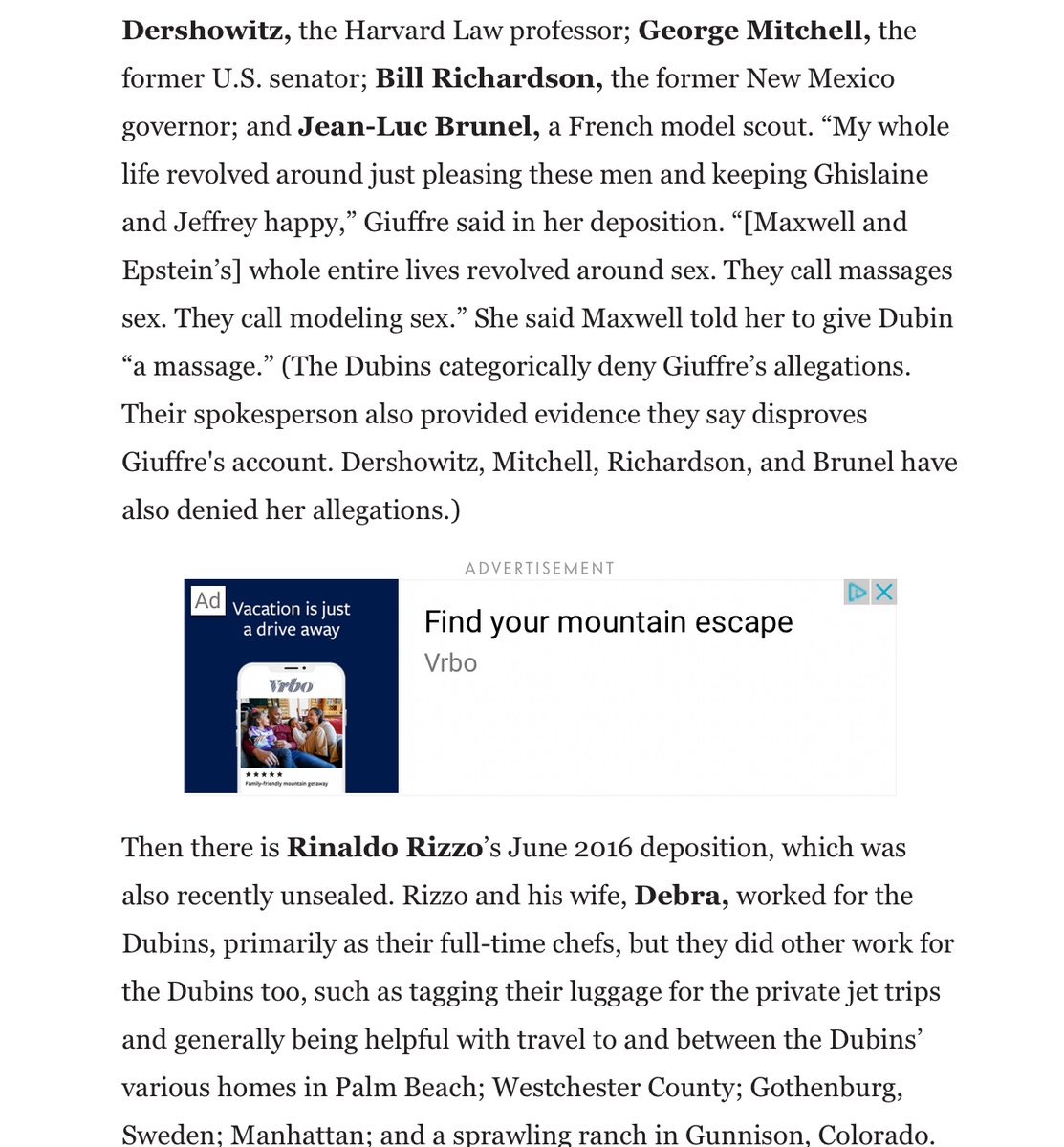 So One of the founders of Robinhood fndtn- Glenn, was not only close to Epstein, but his wife dated him, was Miss Sweden, a model b4 becoming a doctor. What a tangled web they have weaved. https://www.vanityfair.com/news/2019/09/glenn-dubin-epstein-questions