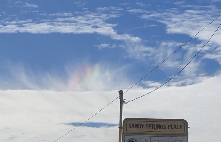 StephanieAbrams's tweet image. What LUCK!!!  4 big hole-punch clouds (maybe 6 with 2 little ones) AND a rainbow!!! Are you kidding me? #LuckyDay