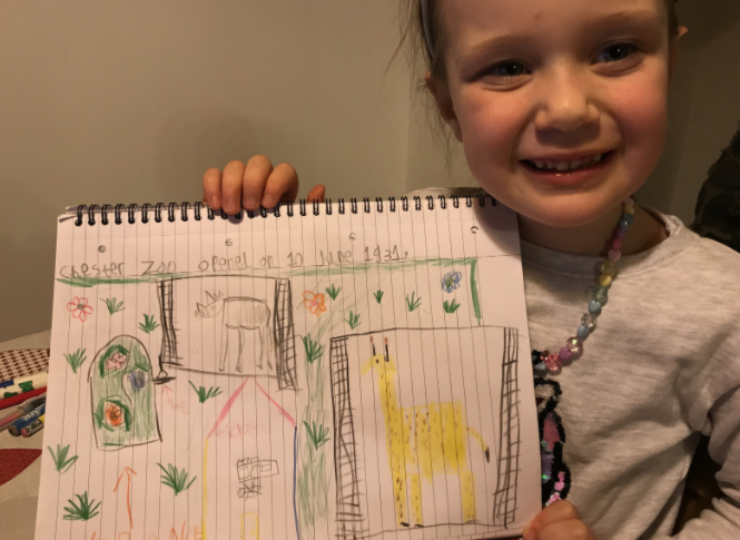 UptonWestleasch's tweet photo. One of #WestleaWillowY1 tasks this week was to find out about the day @chesterzoo opened in 1931. We listened the information and then drew and labelled our favourite part. @LearnatCZ #WestleaHistory #WestleaHomeLearning https://t.co/zCjmjaYcwb