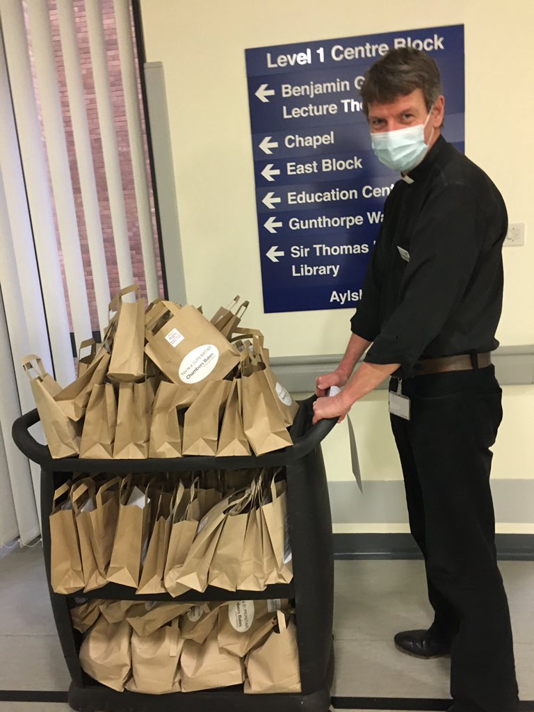 NNHospCharity's tweet image. Look out to Father Darren from the Chaplaincy @NnuhC who will be delivering snack bags over the weekend at night to some of @NNUH staff working. Thanks to @BalesChambers  for donating snack items 🙏 #Chaplaincy #teamNNUH