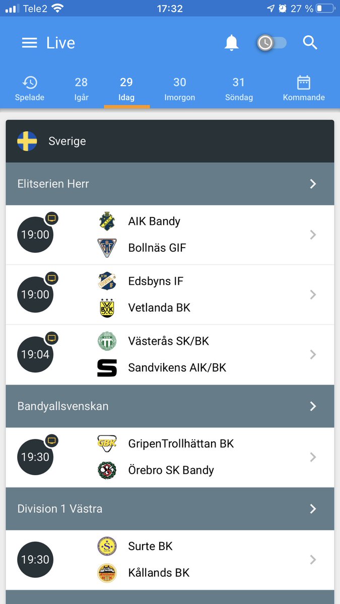 Intressant starttid i Västerås idag...