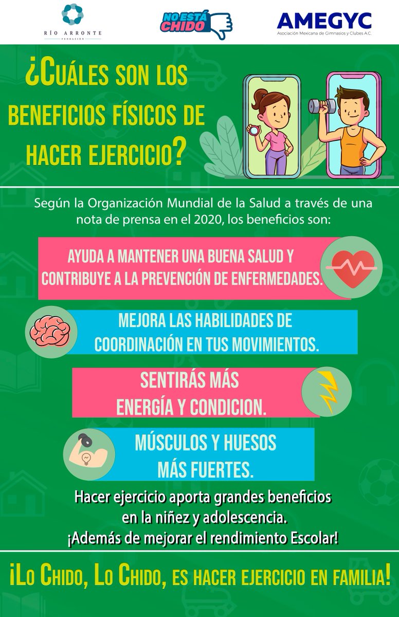 AMEGYCAC's tweet photo. ¿Conoces los beneficios de hacer ejercicio diariamente? Con el @ConsejoCC buscamos que cada vez más mexicanos realicen algún deporte o hagan ejercicio, ya que así mejorarán de muchas formas su salud. 💪#LoChidoEsHacerEjercicio https://t.co/3BdXq3pr8Y
