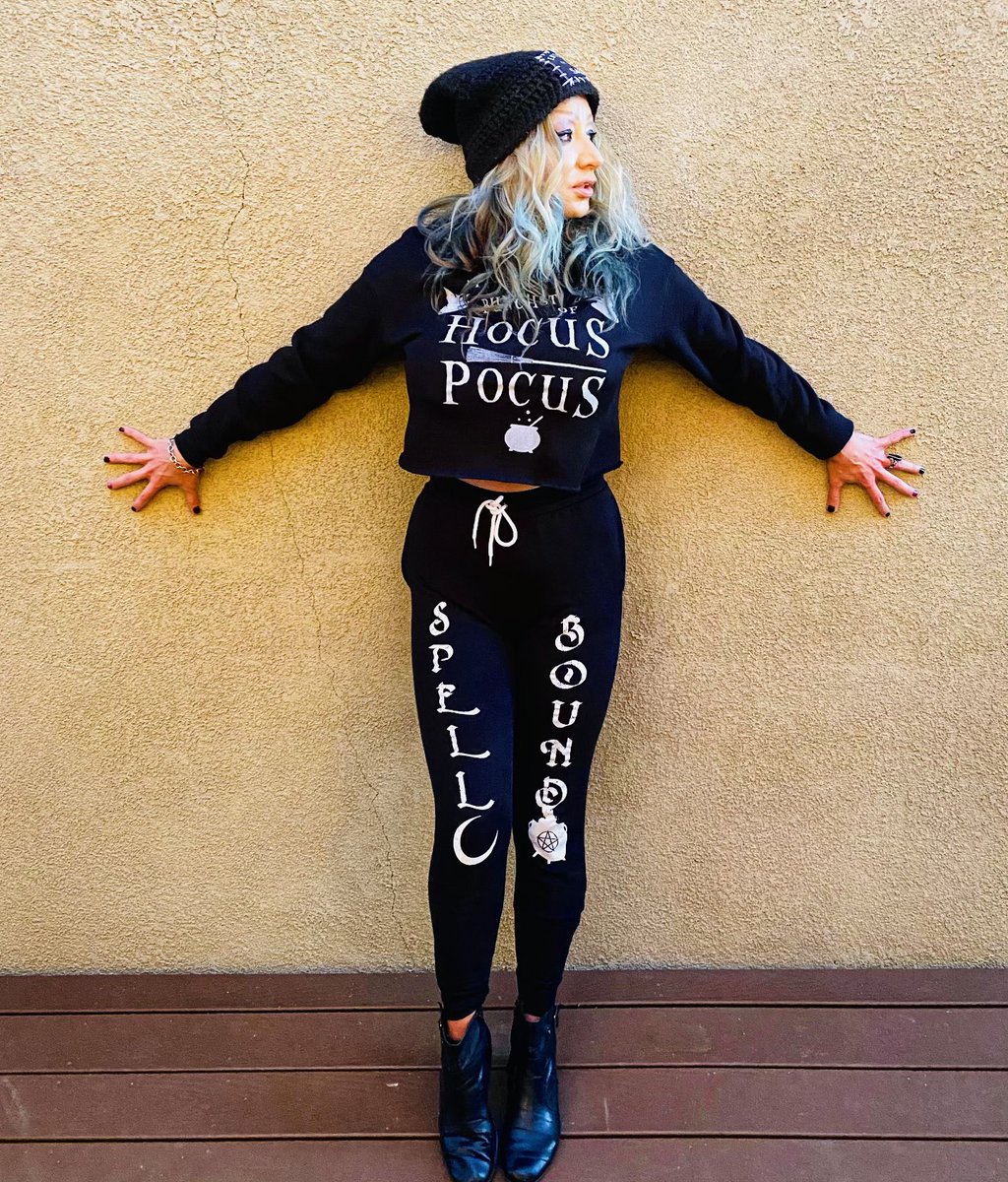 New Spellbound Joggers ✨ rock the whole outfit with our Hocus Pocus cropped hoodie and Entering Salem hand stitched oversized beanie! Use code VDAY20 at checkout 🌙 #spellbound #occult #hocuspocus #salemma #witchyvibes