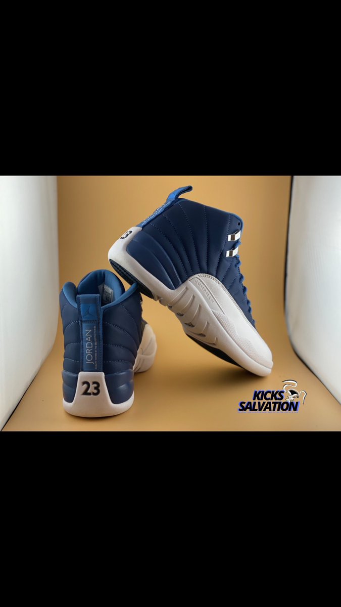 Kickssalvation's tweet photo. Retro Jordan Indigo 12s 🌀
 A Deep Clean done to remove all the dirt and scuffs on the shoe as well as cleaning the bottoms for a nice fresh look. Can you tell the difference?
#kickssalvation
#dmvshoerestoration #shoesrestoration
#flightclub #indigo12s https://t.co/x5IHkO3t46