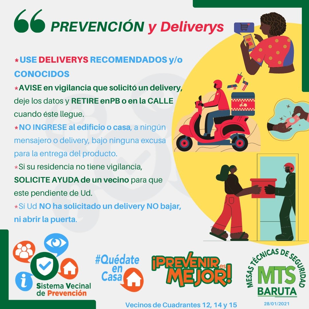 #SVP #29Enero #tipsdeseguridad para con los #delivery .<a href="/PoliBaruta/">Policía de Baruta</a>