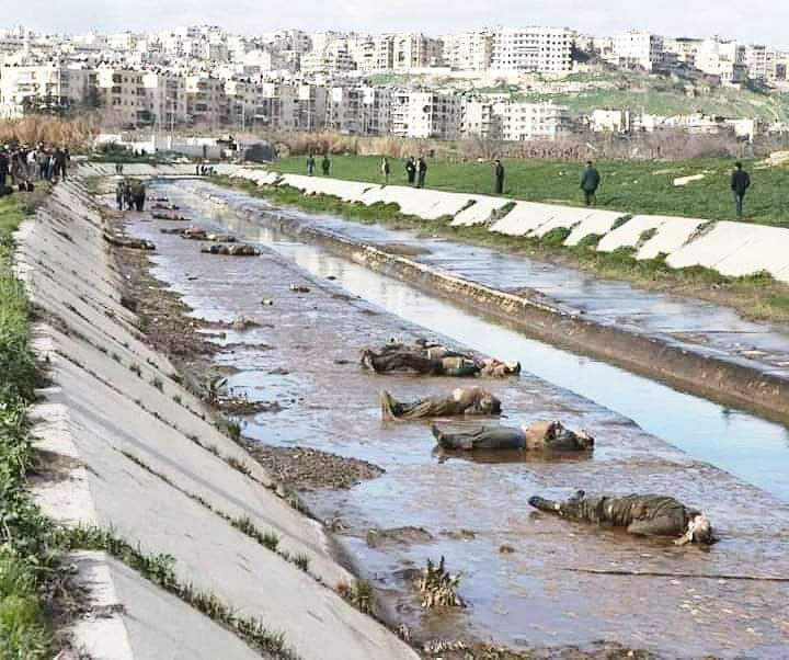#مجزرة_النهر

في مثل هذا اليوم من عام 2013 استيقظت #حلب على وقع مجزرة قامت بها ميليشات #ايران و #خنازير_الأسد حين قاموا بتصفية المعتقلين وإلقاء جثثهم في النهر
 220 شهيد 
#نهر_قويق
#حلب_أم_الشهداء