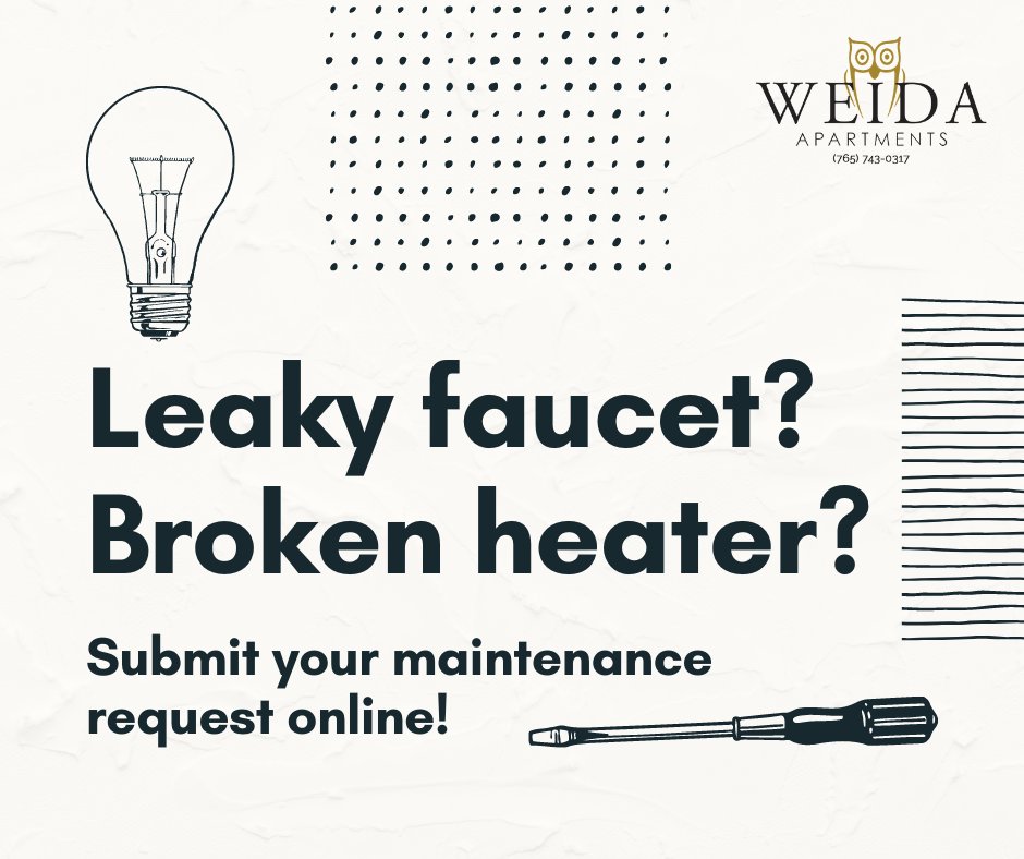 WeidaApts's tweet photo. Book a maintenance request from the comfort of your Weida home. No need to call or come in the office. Book yours here:

https://t.co/IK8faYo4uO https://t.co/xdg9VyD4lO