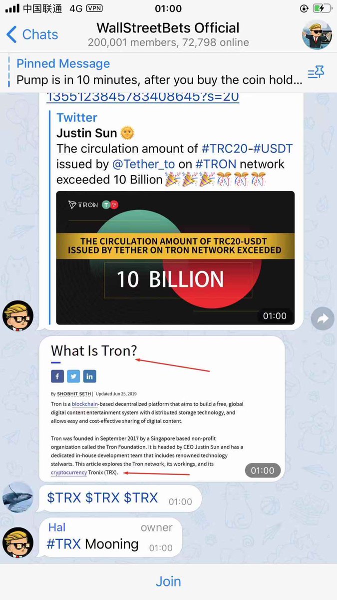 RT @justinsuntron: $TRX officially on #wallstreetbets group. #TRON https://t.co/7kLC24TZ88