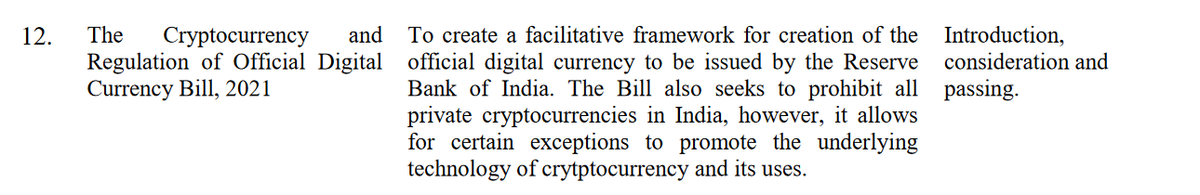 getkoinx's tweet photo. Just in:

🇮🇳 Government planning to introduce the Bill in the next session of the Loksabha to Ban all private cryptocurrencies and launch its own CBDC. https://t.co/ROSOwFVp57