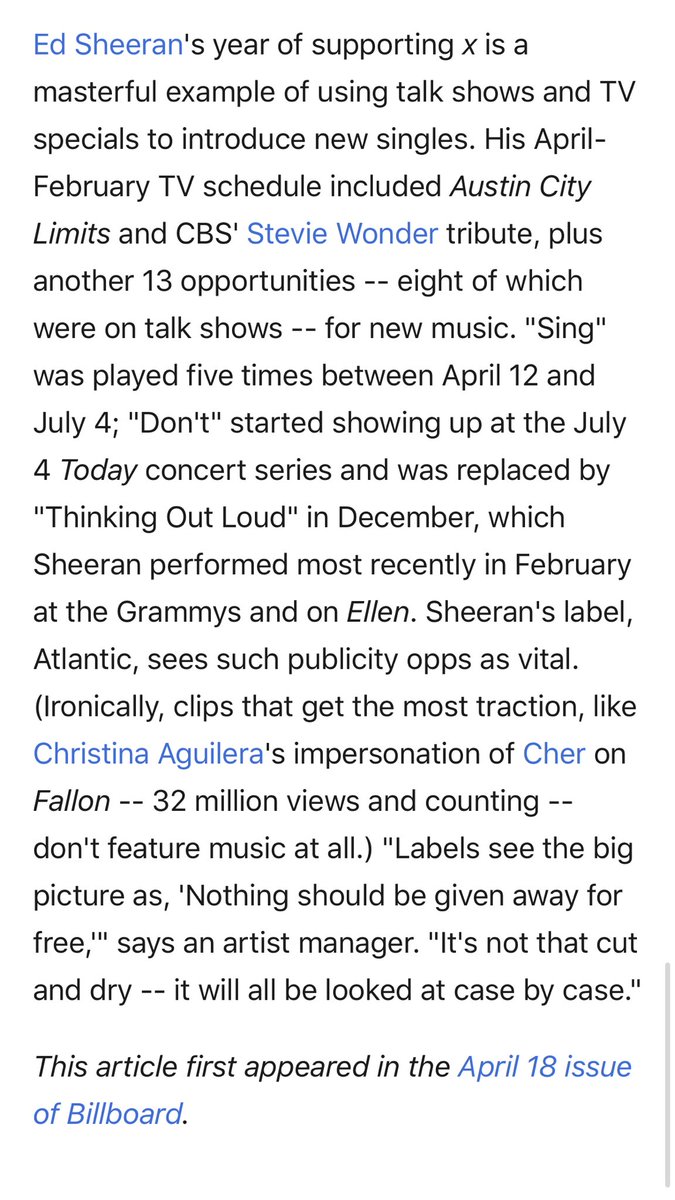 Late Night Shows performances and who has the say on letting the performances stay on their YT channel etc  https://www.billboard.com/articles/business/6531417/the-looming-war-between-the-major-labels-late-night-talk-shows