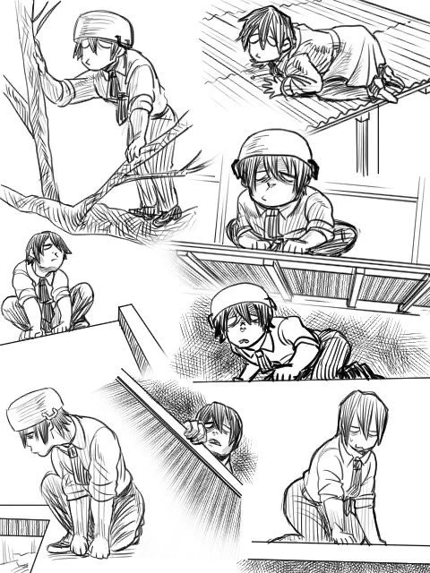 これだもんな…(猫画像を参考にして描いたパイセン 既出絵) 