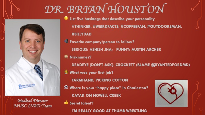 MEET MUSC LVAD TEAM! We rock! :) @Brian_Houston12  <a href="/LizHambrightNP/">Liz Hambright, NP</a> <a href="/JohanaFajardDNP/">Johana R. Fajardo DNP</a> <a href="/dperrella13/">Denise Perrella, NP</a> @gelizbaker <a href="/Kathlee74544076/">Kathleen Law</a> <a href="/JulieHa43090068/">Julie Haynes</a> @shannoncornell15 <a href="/RyanTedfordMD/">Ryan J Tedford MD</a> <a href="/GregJacksonMD/">Gregory Jackson</a> <a href="/DhariniRamu/">Dharini Ramu</a> <a href="/chakri0012/">Chakradhari Inampudi</a>