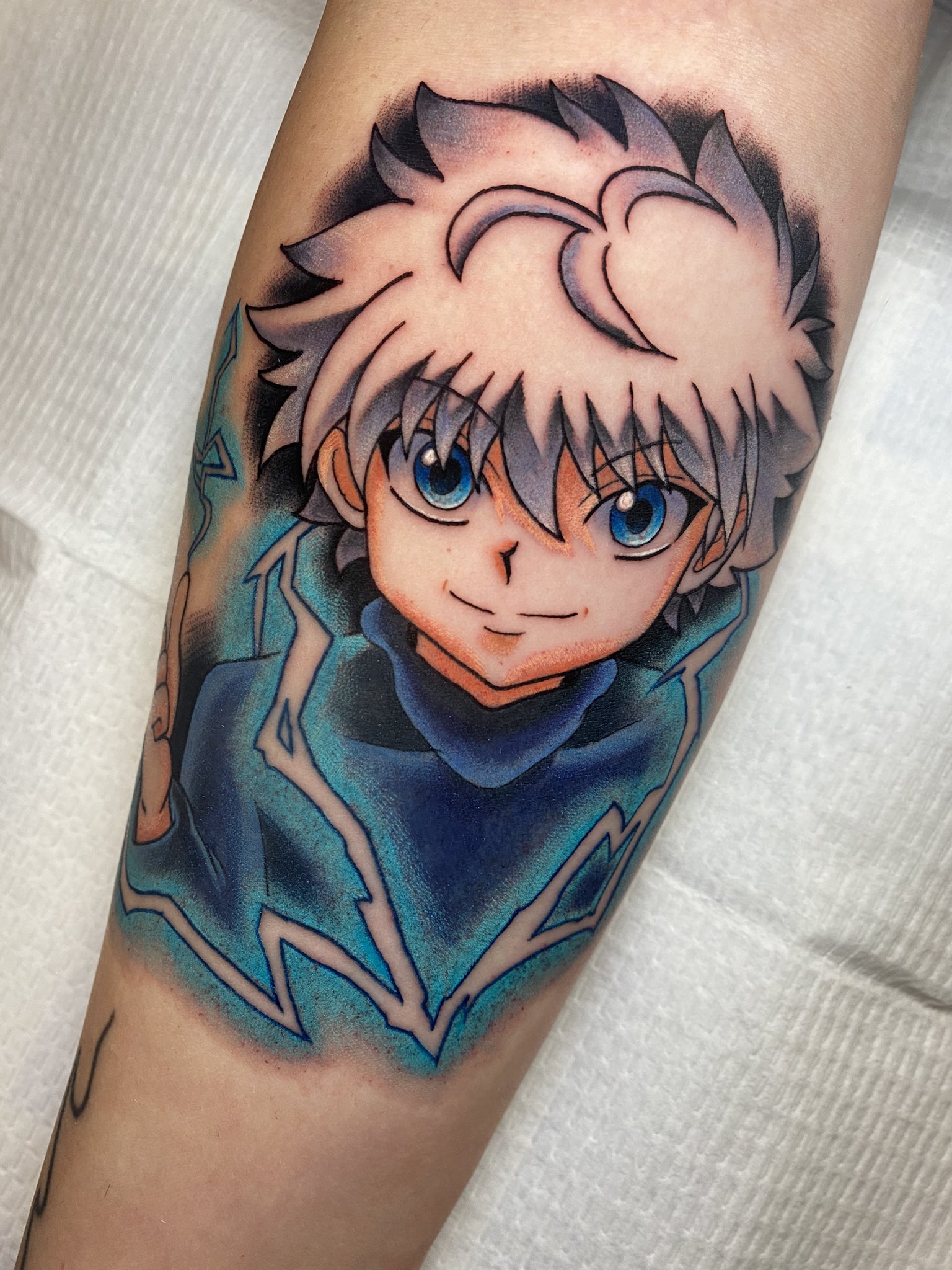 Killua on Twitter Awesome killua tattoo submitted by killzilxw  Feel  tree to drop other Hunter X Hunter tattoos in the comments   httpstcoBBdRIRXA9S  Twitter