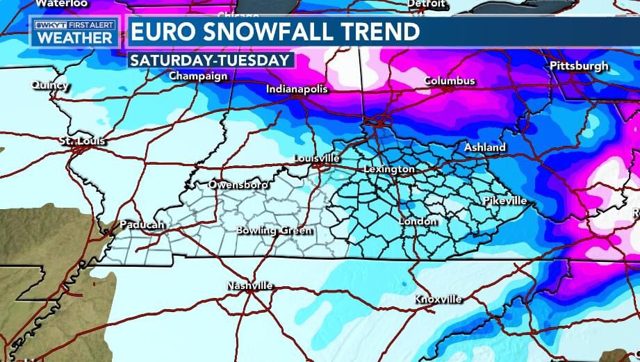 allyblakewx's tweet photo. Winter weather will make its way back to Kentucky this weekend and into next week. Iβll track it all this weekend. Enjoy the sunshine today while it lasts! #wkyt #kywx #suntosnow https://t.co/KZGBwtTHzS