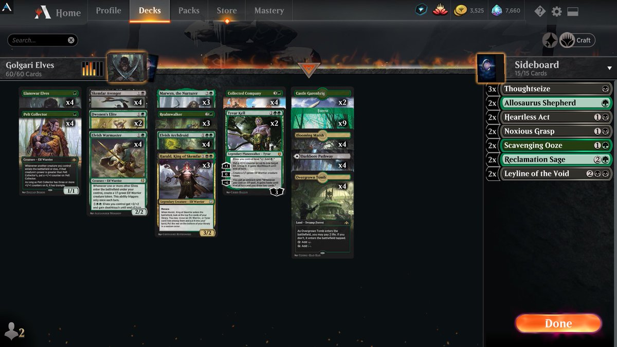 Golgari elves feel great for historic. War master was just what we needed!
Here are the stats from testing 5-1 in historic event and some ranked games as well. 
<a href="/mtgazone/">MTG Arena Zone</a> <a href="/fireshoes/">Robert Taylor🔥</a>