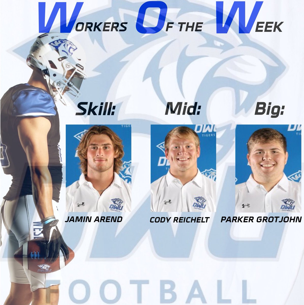 DWTigerFB's tweet photo. New Leader in the Clubhouse. 

Cimpl’s Achilles Heel takes over the lead this week by winning the team comp and having a WOW!

Week #2 Workers of the Week and update team scores. 

@JaminArend30 
@CodyReichelt 
@ParkerGrotjohn 
@p_grotjay53 https://t.co/jy294ahhTR