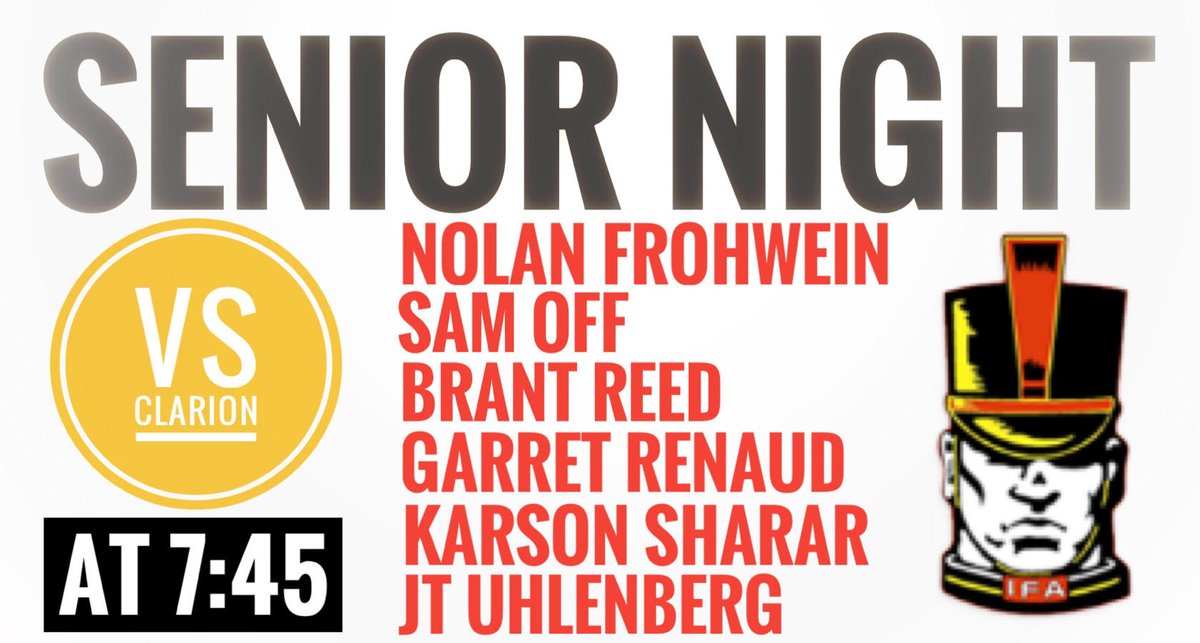 IFAbball's tweet image. GAMEDAY! The Cadets are looking to bounce back after last night's loss against a tough Cowboy squad. It's SENIOR NIGHT! #TFT 
🕟 - JV at 4:30 at RR
🕛 - Freshmen at 6:00 at RR
🕢 - V at 7:45 at IFAHS
📍 - Iowa Falls
📺 - nfhsnetwork.com/schools/iowa-f…