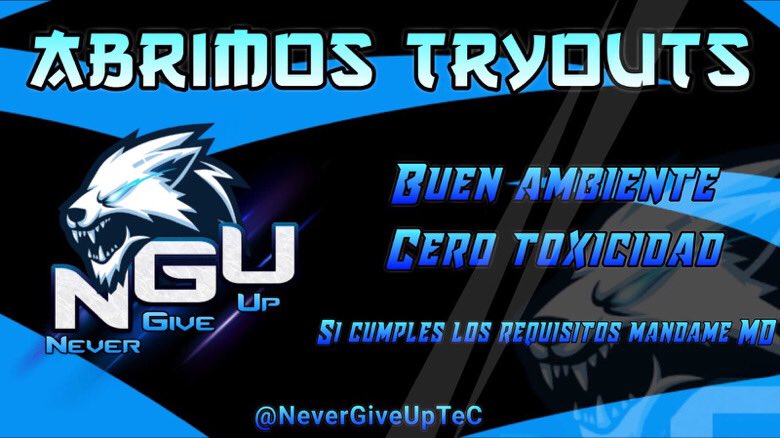 NeverGiveUpTeC's tweet photo. Estamos buscando reforzar el roster. 

Requisitos:
-Tener medalla de DCx10 o GD.
-Tener mínimo 15 win. 
-Tener disponibilidad de tiempo para jugar los partidos. 
-Contar con discord y twitter para mejor comodidad. 
-Compromiso y seriedad con el equipo.

Se agradece RT❤️ https://t.co/EDXyOrcnMc