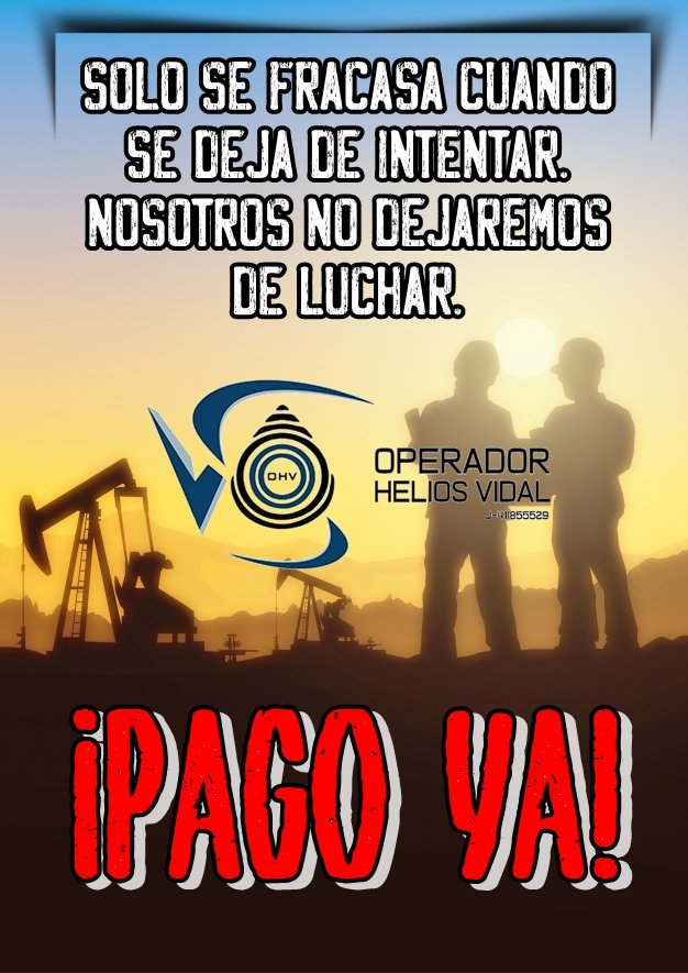 Inyulipa's tweet photo. #HeliosVidalPagaYa #NosotrosCumplimosUstedesNo
#SalsaAla1
#RLozinski
Consorcio Operador Helios Vidal #Monagas #MaturínOrocual no cumple con los acuerdos pautados de Beneficios salariales de sus trabajadores. Adeuda salario del año 2019-2020. https://t.co/qmegko5GBF