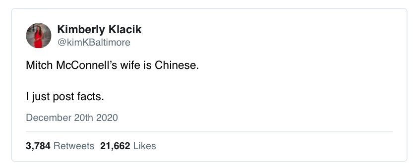 oliverdarcy's tweet image. Kimberly Klacik is a panelist on Fox News&apos; &quot;Outnumbered&quot; today. Here are a few of her tweets from December.