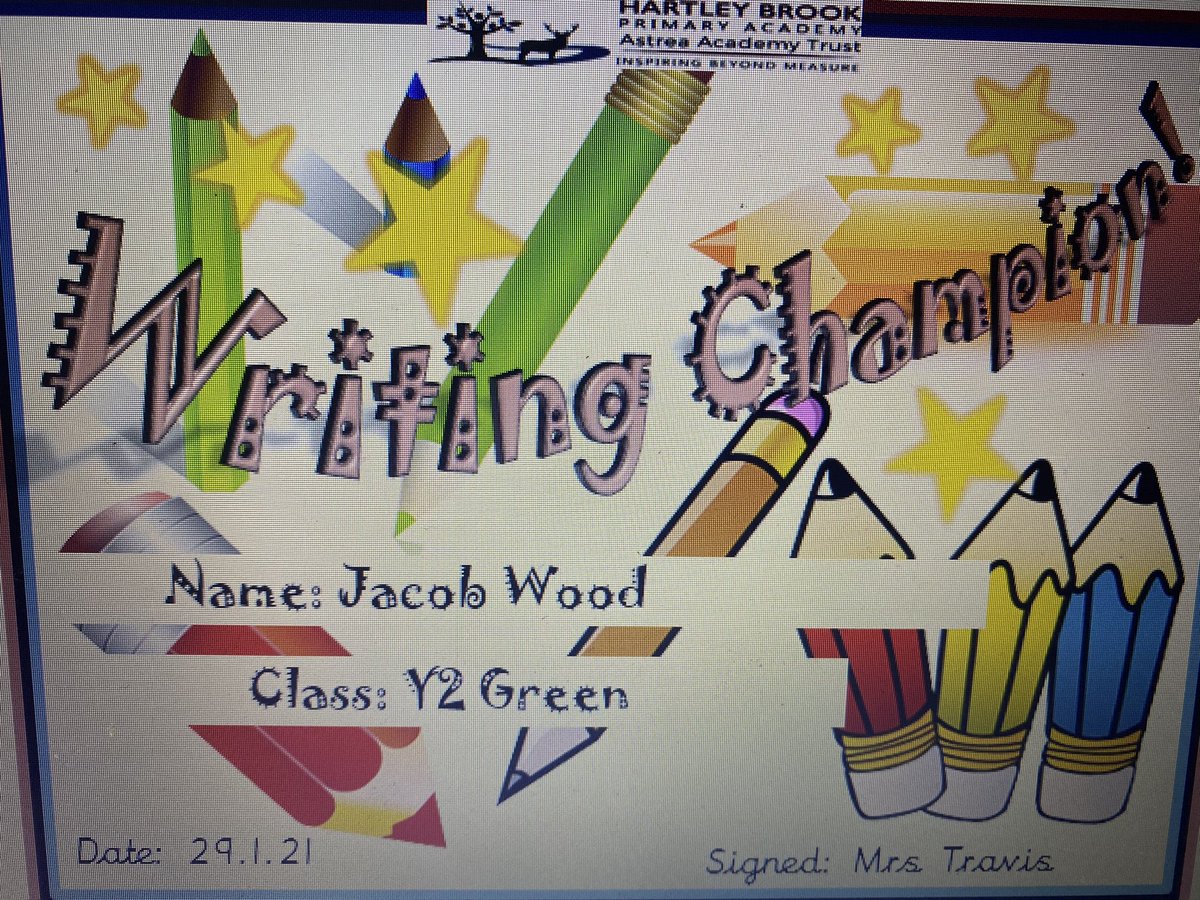 mrstravishb's tweet photo. My writing star 🌟 of the week is Jacob. You have worked incredibly hard this week and focused on improving your writing. You have written a lovely story. Keep up the great work. @HartleyBrookPri @MrWasdenHB @HBMissKemp #writingstar https://t.co/0s46nQQuGS