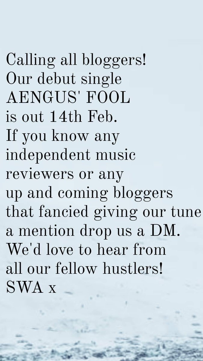Please... Thank you 🙏🏾
#music #unsignedartist #sleepwalkinganimals #band #folkrock #manchester #newmusic #london #valentines
#AENGUSFOOL