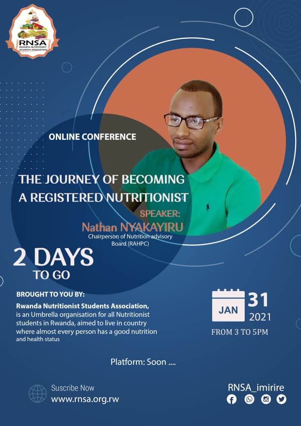 Are u a #NutritionStudent don't, miss out this online conference with @RNSA_Imirire @Yves_Ntimugura @theodusingize @CalebKarangira @AmonRwasamanzi @UR_CMHS @rahpc_rw
