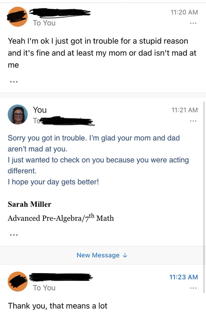 His whole demeanor changed after this. Check in with your students. They’re just kids! 💕