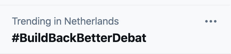 superjan's tweet photo. Komop jongens. Trending is binnen handbereik.

Even doorpakken nu. 

Alleen samen maken we #BuildBackBetterDebat top trending. Please RT. https://t.co/QDCEtRq268